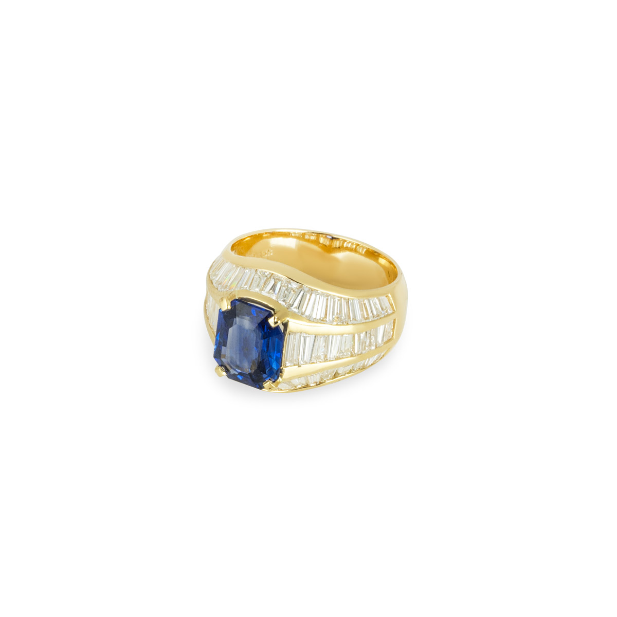 Yellow Gold Sapphire & Diamond Ring 2.87ct
